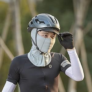 ROCKBROS Sturmhaube mit Krempe Gesichtsmaske kühlend UV400 Schutz atmungsaktiv_voghion.com