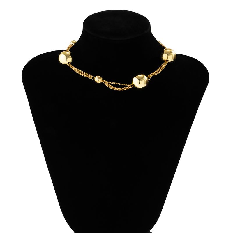 Pearl Choker Necklace Chunky Beaded Statement Collar Women's Short Punk Style Necklace Adjustable Clasp Closure_voghion.com