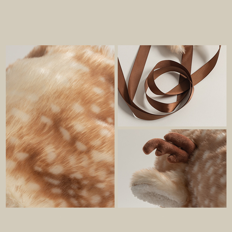 Natale Lei Feng per bambini dolci e carini corna di cervo calda protezione per le orecchie autunno e inverno cappello pullover in peluche_voghion.com