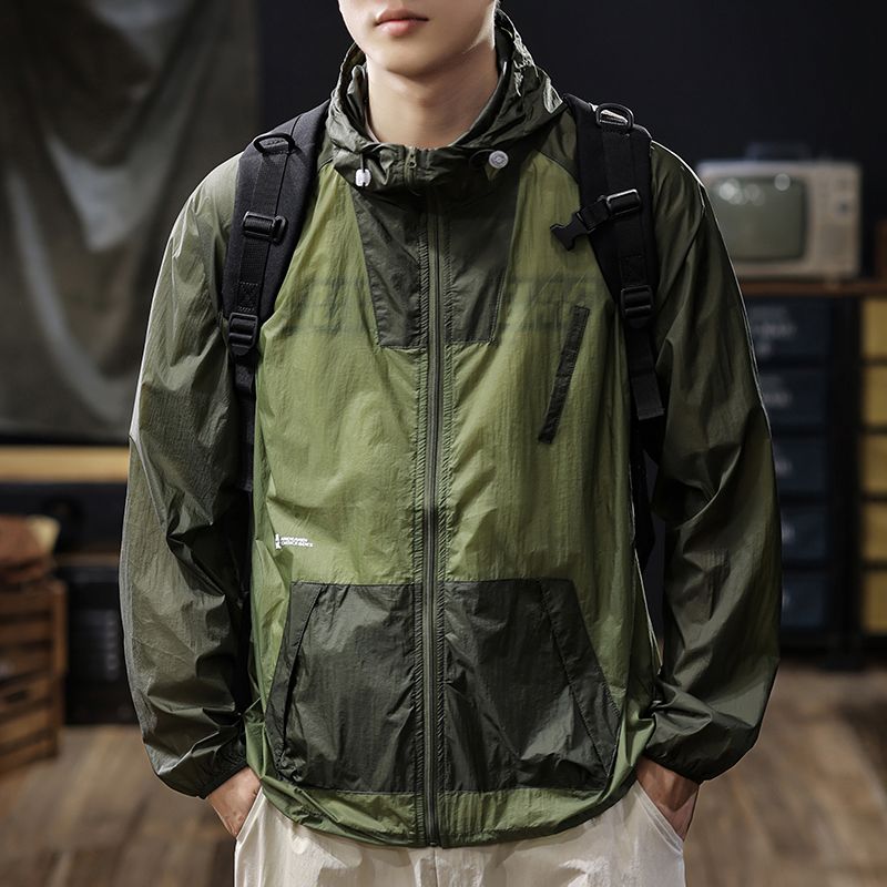 Unschlagbare Qualität UPF50 + ultradünne wasserdichte Sommer-Outdoor-Eisseide Cool Skin für Herren-Sonnenschutzkleidung Dünne Jacke_voghion.com