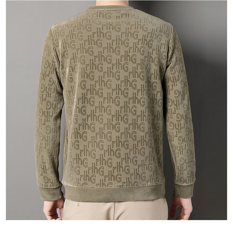 Vêtements pour hommes Diffusion en direct Chaud Jacquard pour hommes Col rond Manches longues Tendance polyvalente Automne et hiver Nouveau style Chaud_voghion.com