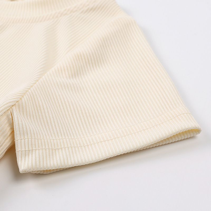 Kinderkleidung Mädchen Kurzarm Anzüge Sommer Einfarbig Baby Bell-Bottom-Hose Dünner Beiläufiger Zweiteiliger Anzug_voghion.com
