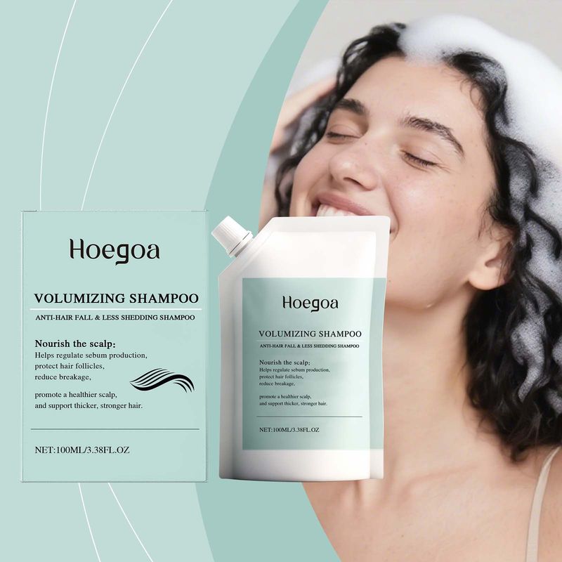 HOEGOA Shampoo Gentle Cleansing Scalp Natural Fluffy Voluminous Smooth Shiny Daily Hair Care_voghion.com