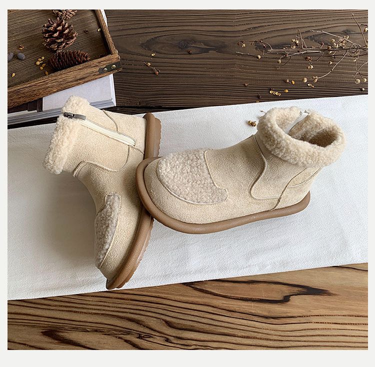 Women's Shoes new flat soled plus velvet cotton shoes winter warm women's shoes_voghion.com