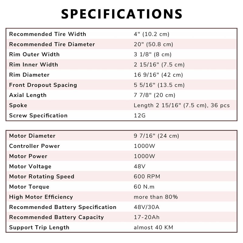 48V1000W Front Fat Tire Electric Bike eBike Conversion Kit 20_voghion.com