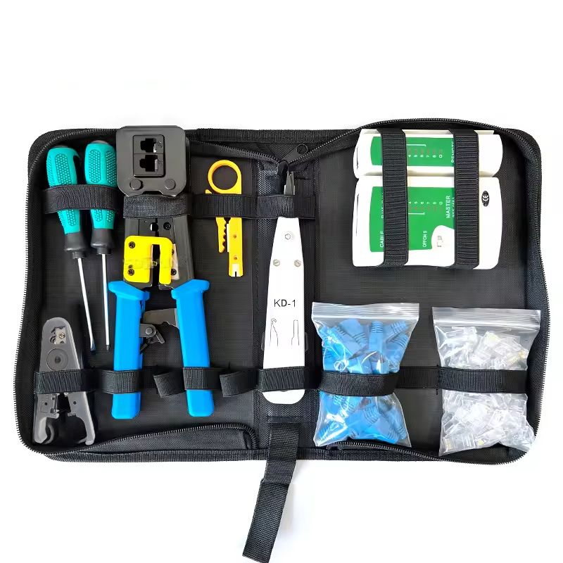 RJ45 Crimping Kit For RJ11/RJ12/CAT5/CAT6/Cat5e Computer Maintenance Lan Cable Tester Network Repair Tool Set_voghion.com