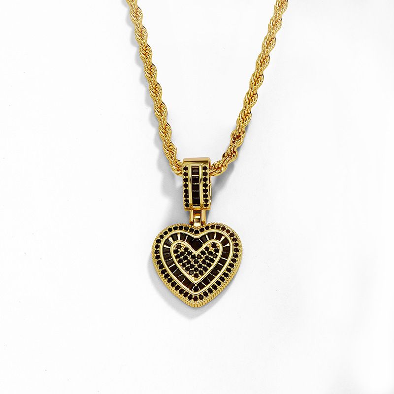 Colar com pingente feminino de metal banhado a ouro em forma de coração e clavícula, corrente de suéter hip-hop, acessórios para colar_voghion.com