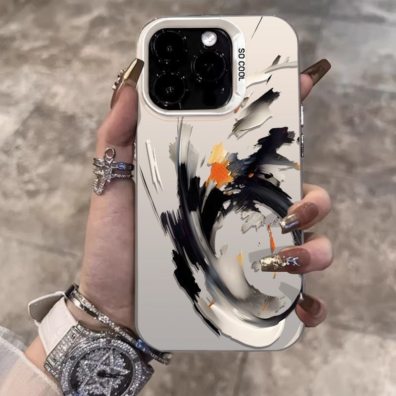 Ink Wave Geeignet für 16/15/14 iPhone Hülle 11/12/13 Pro/X Neu 8/7 Plus Farbe Silber_voghion.com