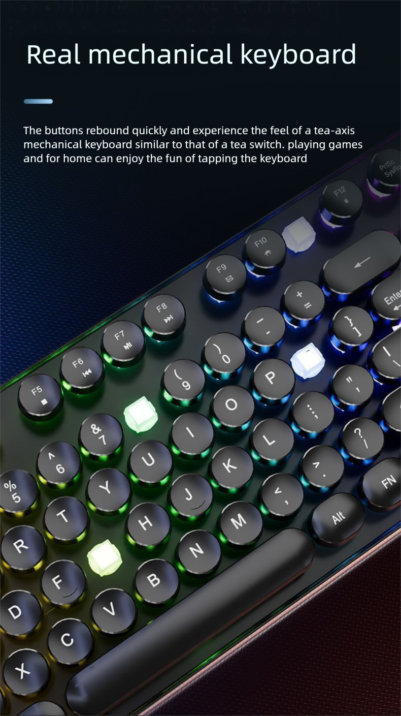 Wrangler Punk Mechanisches Tastatur-Headset mit Kabel E-Sport Gaming Desktop Laptop_voghion.com