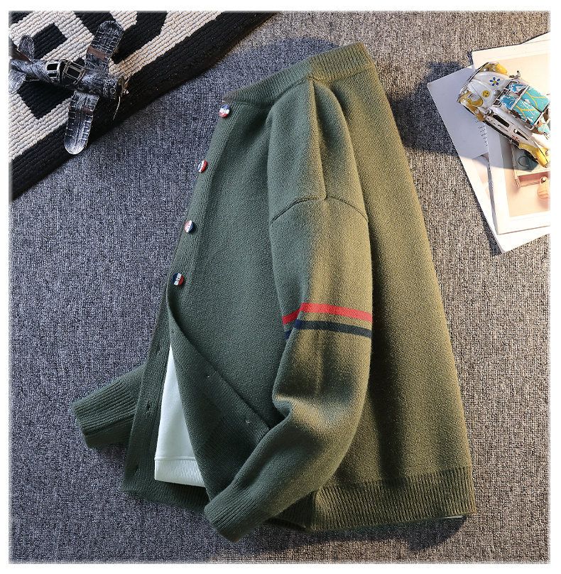 Lässiger Herren-Strickcardigan – Leichter Pullover mit offener Vorderseite zum Überziehen (Grau, Schwarz, Grün)_voghion.com