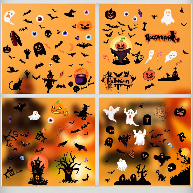 Ove Halloween tök kis ördög kétoldalas matrica ADJ1013 elektrosztatikus anyag fekete fal_voghion.com