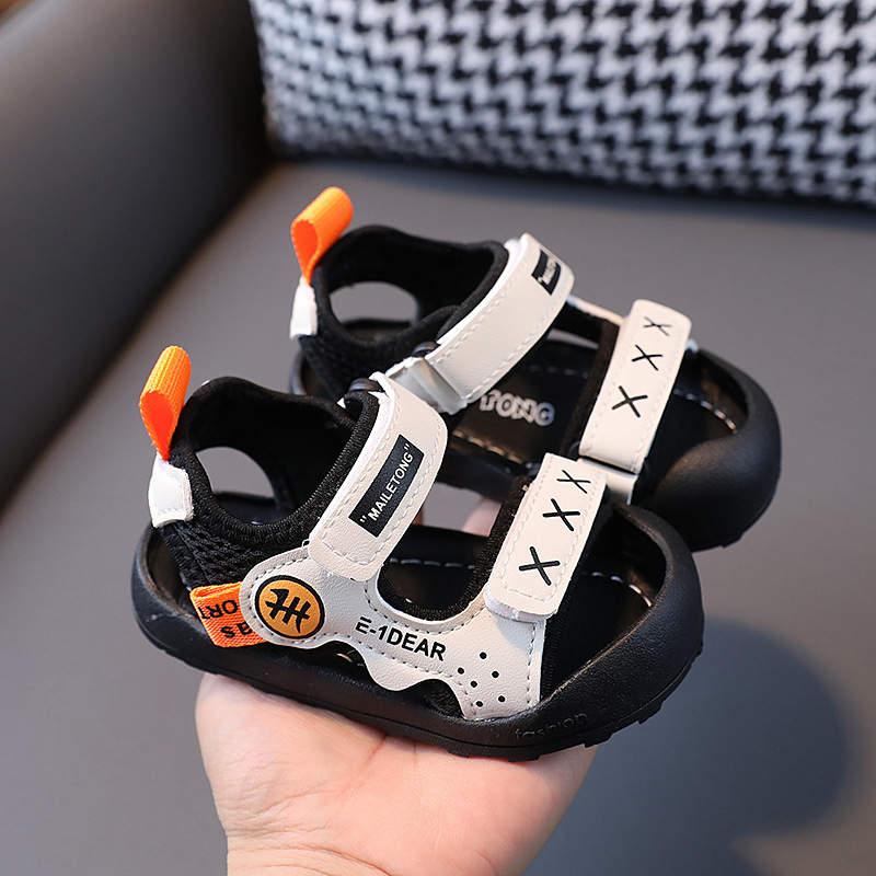 Sommer Baby Walking Männer 0-1-3 Jahre alt 2 Mädchen Stirnband Kick Sandalen für Vorschulkinder Weiche Sohle Anti-rutsch Strand_voghion.com