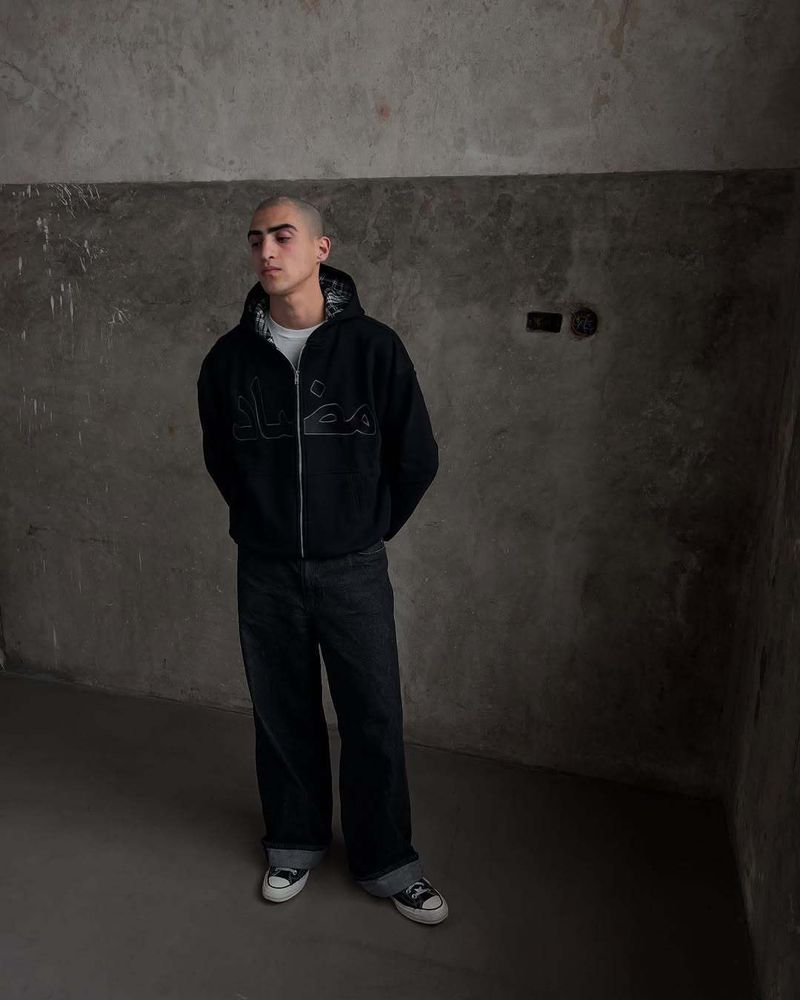 Felpa con cappuccio e zip Y2K Streetwear - Pullover stampato alla moda per uomo e donna - Giacca hip hop retrò oversize - Poliestere leggero (nero/bianco/blu)_voghion.com