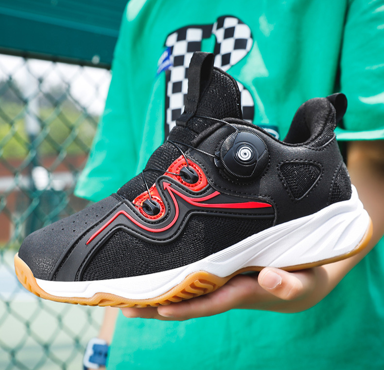 Carbon plate tennis shoes special non-slip wear-resistant boys breathable children's shoes boys playing tennis rotary buckle sports shoes_voghion.com