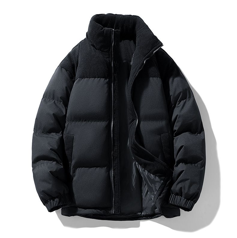 Giacca invernale unisex con cappuccio – Piumino antivento spesso (S-3XL, vestibilità oversize, imbottitura in poliestere da 500 g, trendy color block)_voghion.com