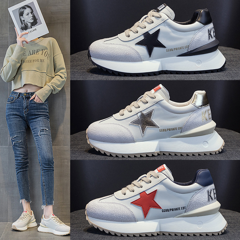 Live Heißer Stil 2023 Herbst Neue Zeigen Kleine Füße Leder Casual Schuhe Star Sports Trendy Waffel Forrest Gump Frauen_voghion.com