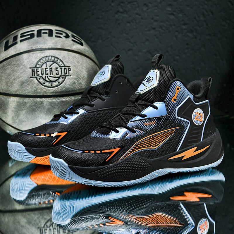 Outdoor cement basketball shoes sports actual combat shoes high top big children youth sports shoes basketball_voghion.com