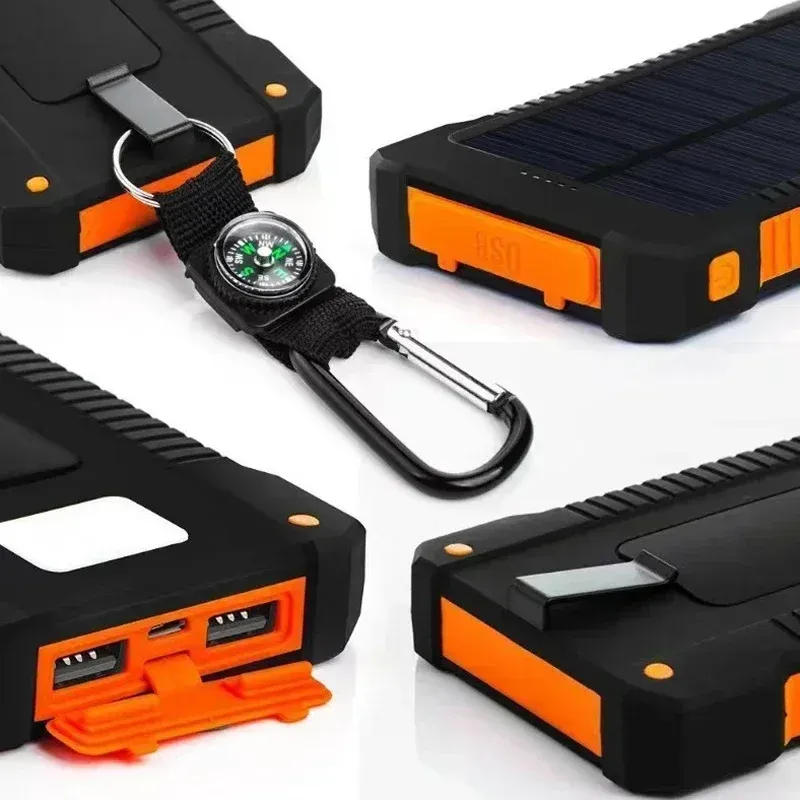 20000mAh Portable Solar External Battery Fast Charging Waterproof With SOS Flashlight Power Bank For Xiaomi_voghion.com
