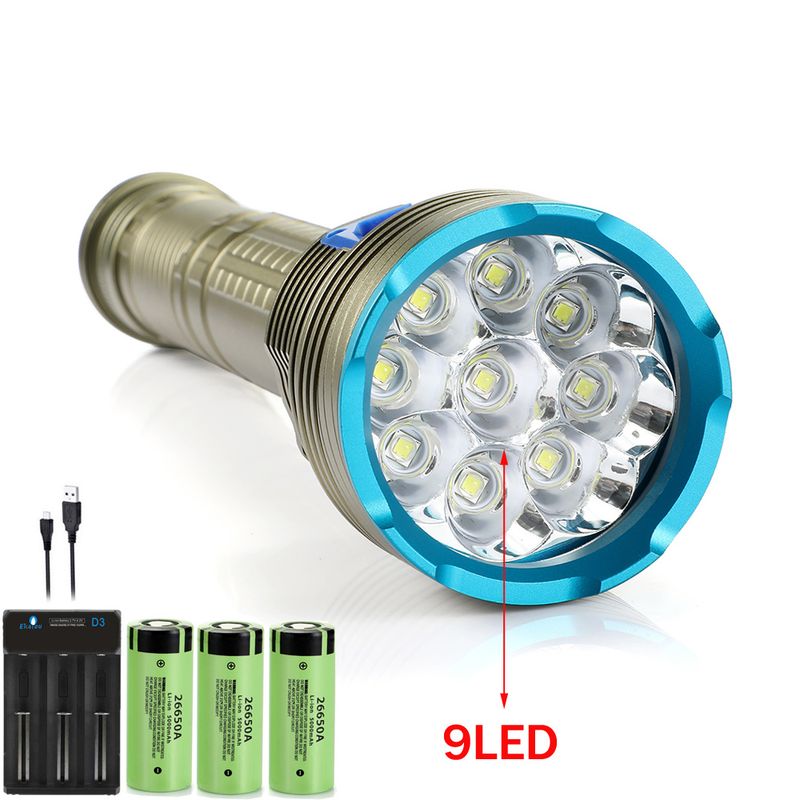 DuikzaklampProfessioneelOnderwaterduikenIPX68WaterdichtZaklamp9LED-lampVoor SpeleologieSnorkelenOnderwatervissenLamp_voghion.com