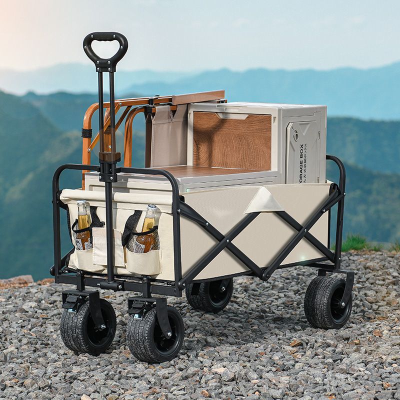 Outdoor Folding Portable Stall Camping Campsite Pull Cart_voghion.com