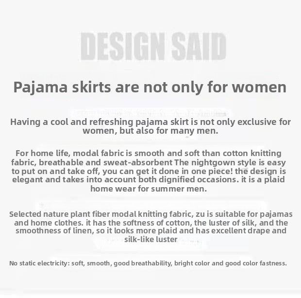Modal Pyjamas Herren Lange Weste Lässig Lose Integrierte Große Größe Loungewear Bademantel Kleid-XL_voghion.com