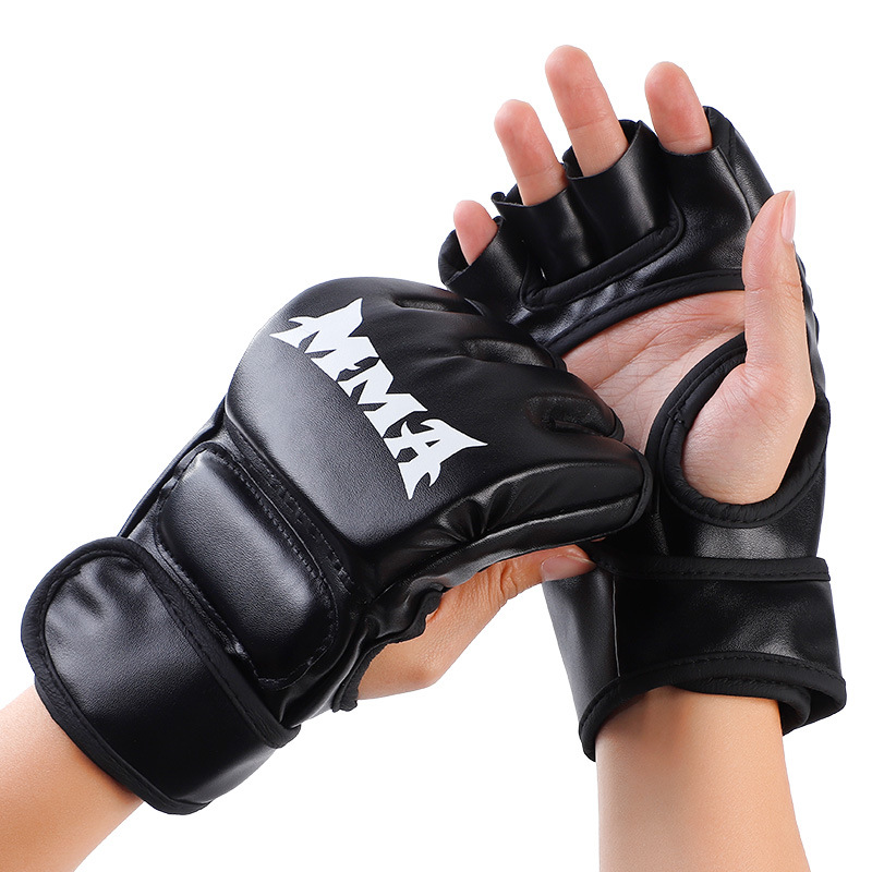 Boxe demi doigt MMA UFC Sandboxing épaissi adulte gants sac de sable combat poing ensemble_voghion.com