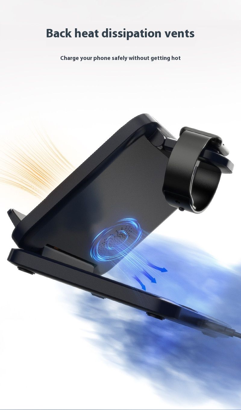15W Drahtlose Ladegeräte Stehen 5 In1 LED Digital Wecker Schnelle Lade Dock Station_voghion.com