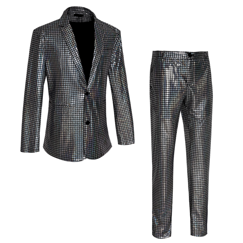 Moška oblačila Moški bleščeč zlati blazer Disko kostum Zabava oder nočni klub sijoč kul obleka za predstavo_voghion.com