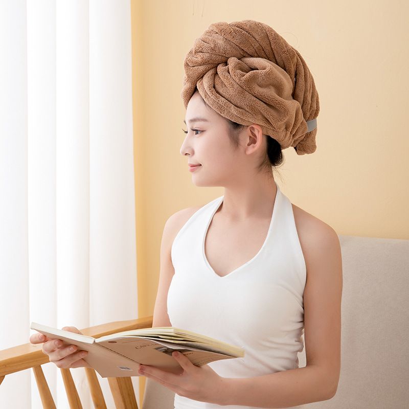 Quick-Dry Hair Towel Wrap For Women - Super Soft Coral Fleece, Ultra Absorbent & No Shedding, Gentle Hair Drying Without Heat_voghion.com