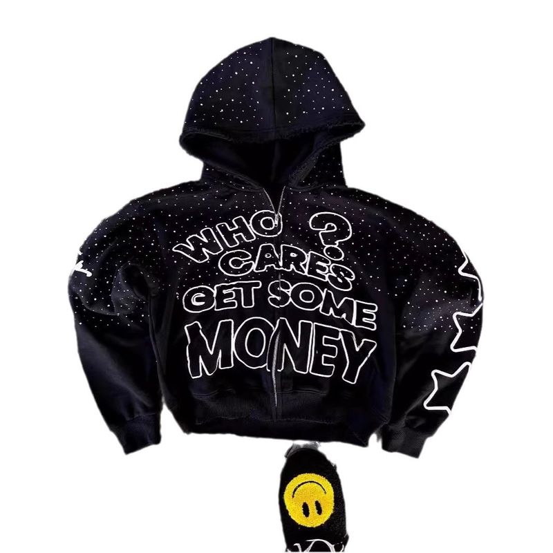 Cardigan con cappuccio e stampa digitale 3D in stile dark high street 2025, personalità, top hip hop ampio_voghion.com