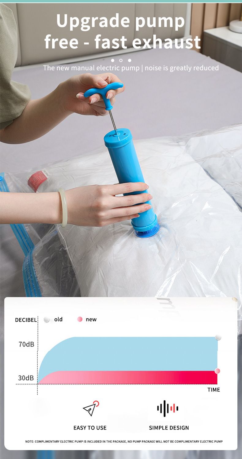 Sacchetti sottovuoto Sure per vestiti e biancheria da letto - Sacchetti di compressione trasparenti extra spessi con pompa manuale, organizer salvaspazio per guardaroba stagionale_voghion.com