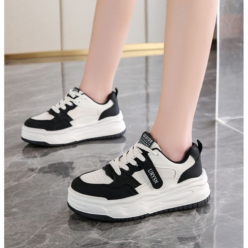 Leather Small White Women 2024 Autumn New Thick Sole Comfortable Simple Board Casual Matching Color Women's Shoes_voghion.com