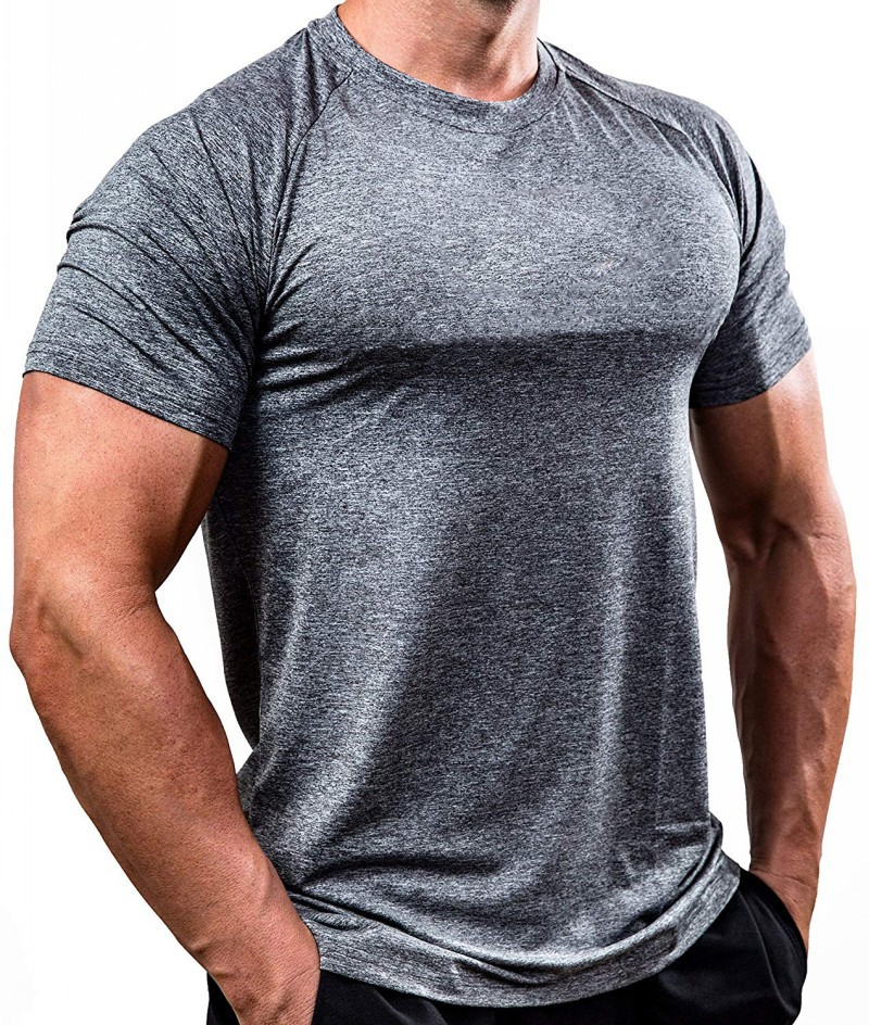 short sleeve training clothes New fitness suit for men, quick drying, breathable sports, running training, high elasticity _voghion.com