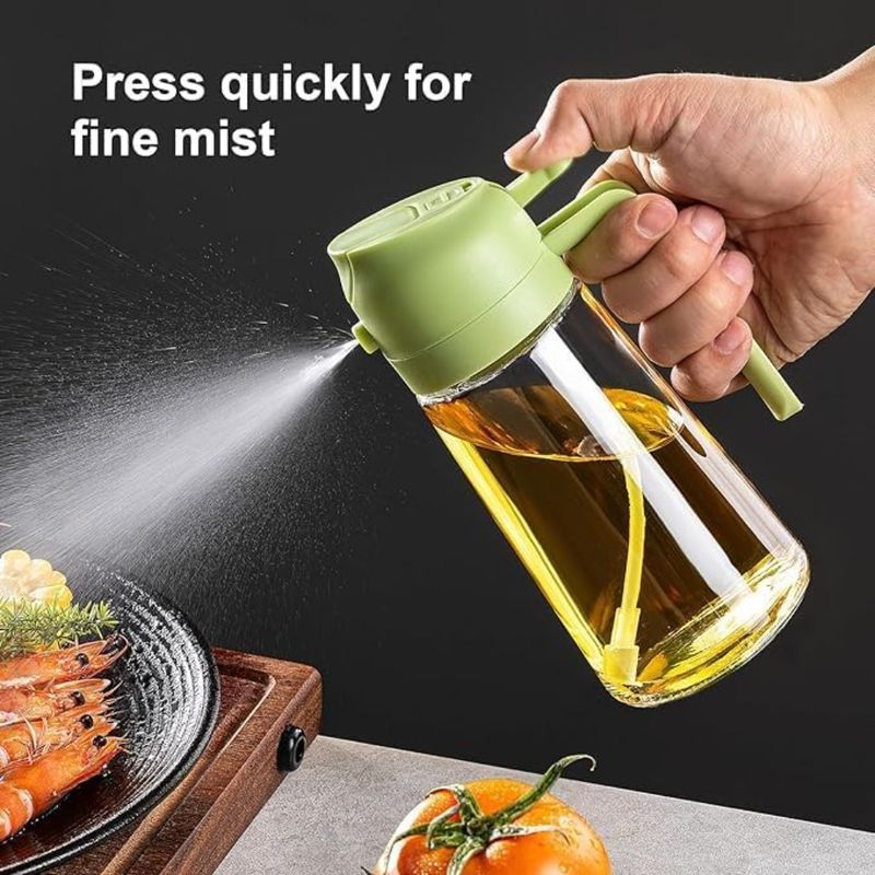 16oz Olivenölspender und -sprüher - 2-in-1-Küchenflasche zum Kochen, für Salate, zum Grillen - Schwarz-Gelb_voghion.com