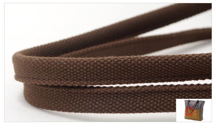 Korean style fashion new oil wax canvas women's bag simple waterproof cloth bag retro contrast color shoulder bag portable shopping bag_voghion.com