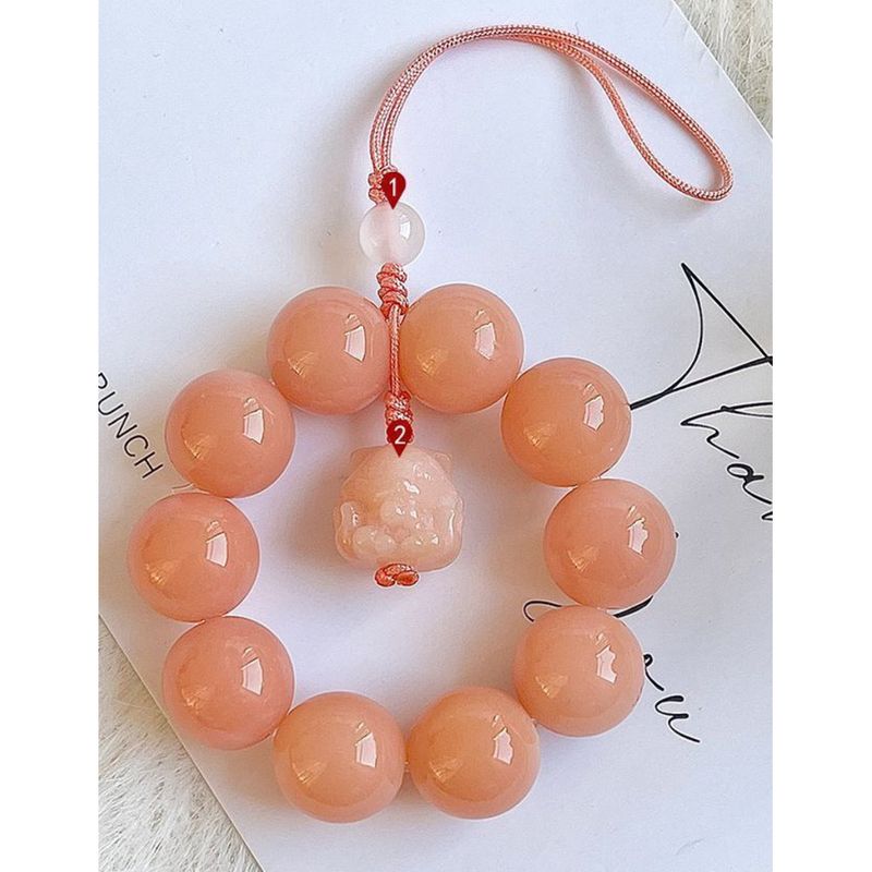 Natural Bodhi And Cat High-end Pendant Keychain Light Luxury Ins Style Phone Chain Exquisite Hand-twisted_voghion.com