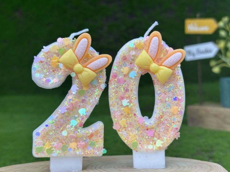 Digital Cake Party Decoration Birthday Candle DIY Cute Ears_voghion.com