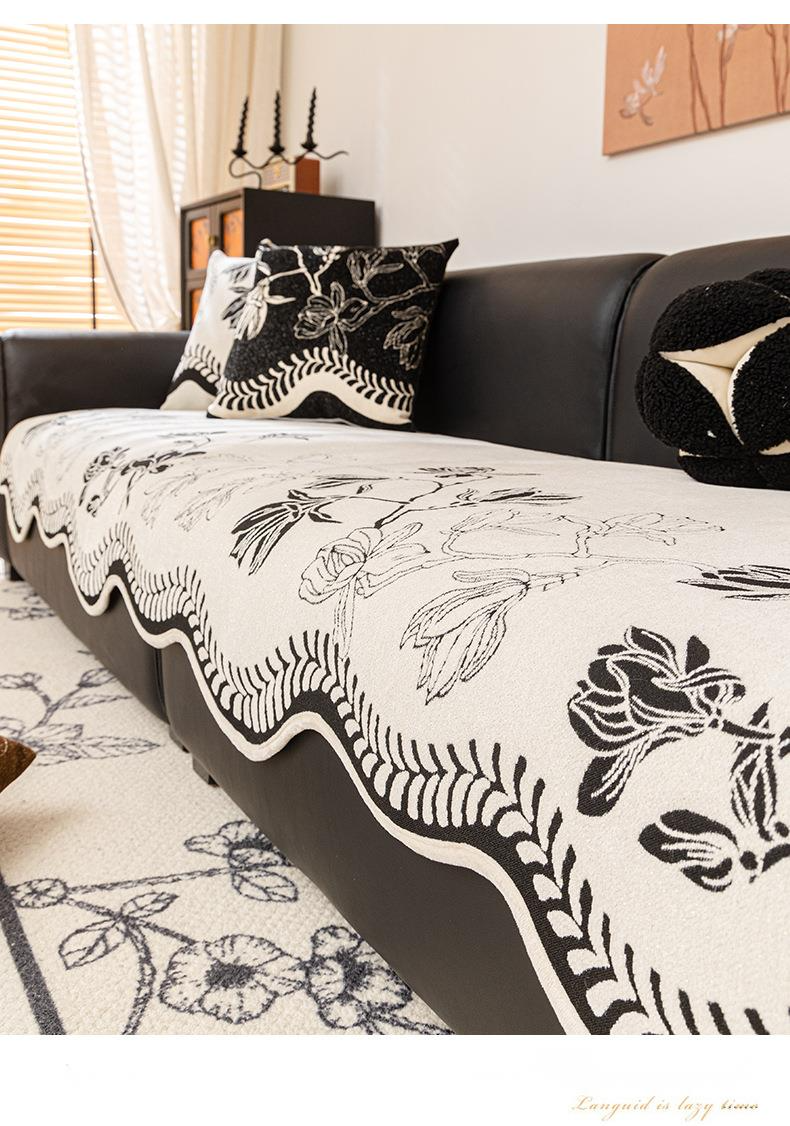 Rivestimento in ciniglia unico, per tutte le stagioni, semplice, antiscivolo, resistente ai graffi di gatto, cuscino per divano leggero e lussuoso._voghion.com