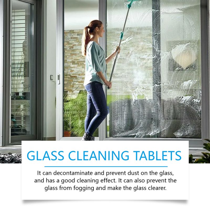 Jue-Fish Glass Cleaning Effervescent Sheet, Door And Window Glass Scale Dust Stubborn Stains Clean Mirror Transparent_voghion.com