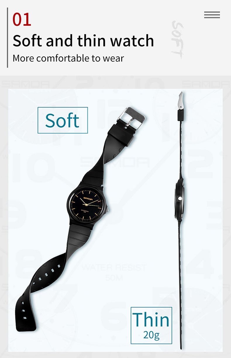 Orologio da polso casual alla moda: movimento al quarzo leggero con resistenza all'acqua, quadrante rotondo e design elegante in più colori_voghion.com