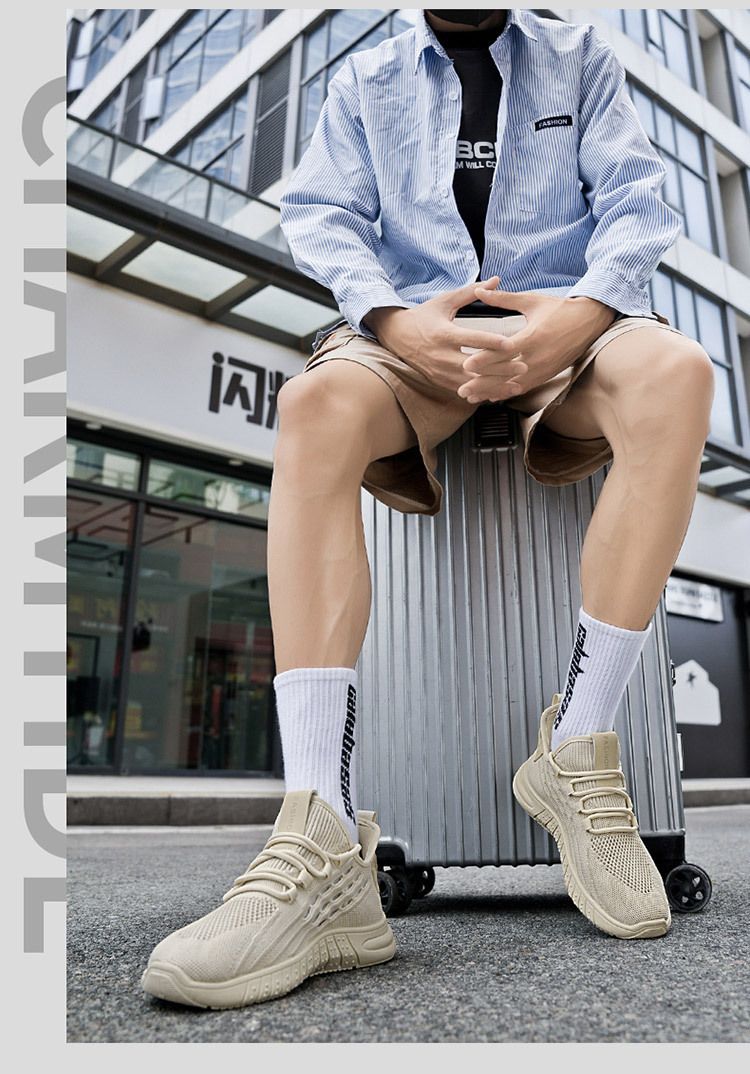 Scarpe da uomo in cocco, scarpe in rete, scarpe sportive versatili in tessuto Fly, scarpe da corsa casual da uomo_voghion.com