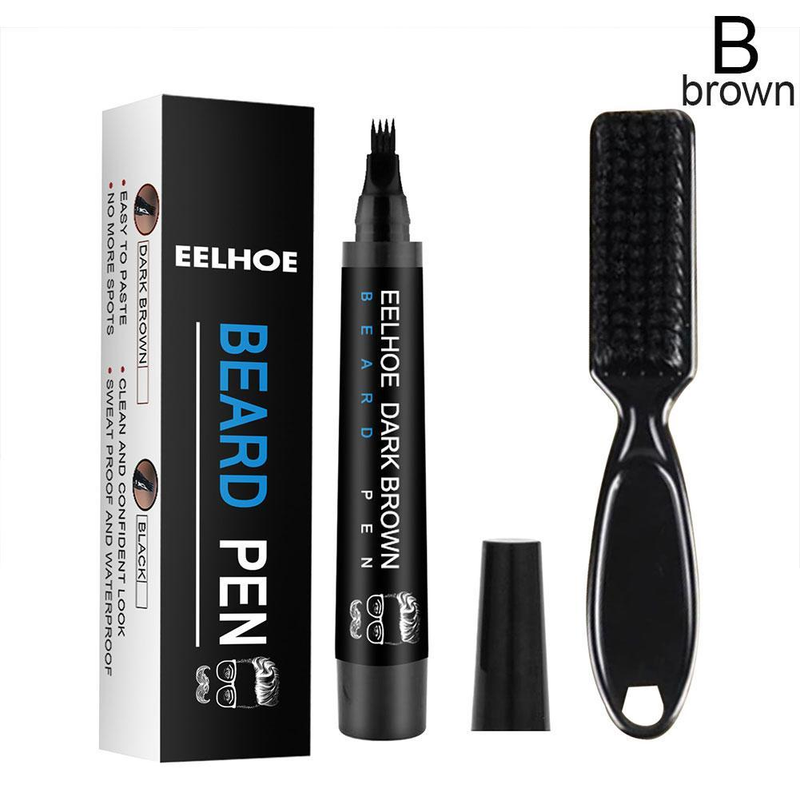 Kit penna per riempimento barba da uomo Riparazione baffi viso Forma baffi Strumento di riparazione per salone di styling Riempitore per matita per orso per uomo_voghion.com