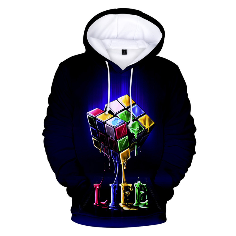 Sonbahar Hp Hop Kapşonlu 3D Rubik Küpü Hoodies Erkek Tişörtü Kadın Unisex Kazaklar Moda Çocuklar Hoody Rahat Erkek_voghion.com