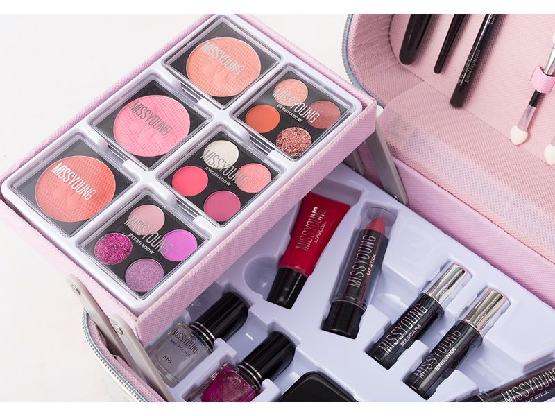 Set Kombination Geschenkbox Kosmetik Lippenstift Lidschatten Lippenfarbe Rouge Multifunktionales Make-up-Tablett Auf Lager_voghion.com