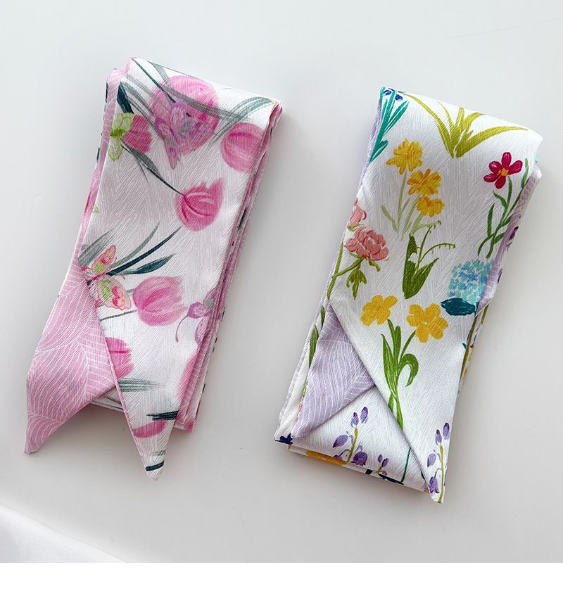 Lunga striscia piccola nuova donna primavera e autunno stampa sottile fascia stretta borsa legatura nastro per capelli intrecciato sciarpa_voghion.com