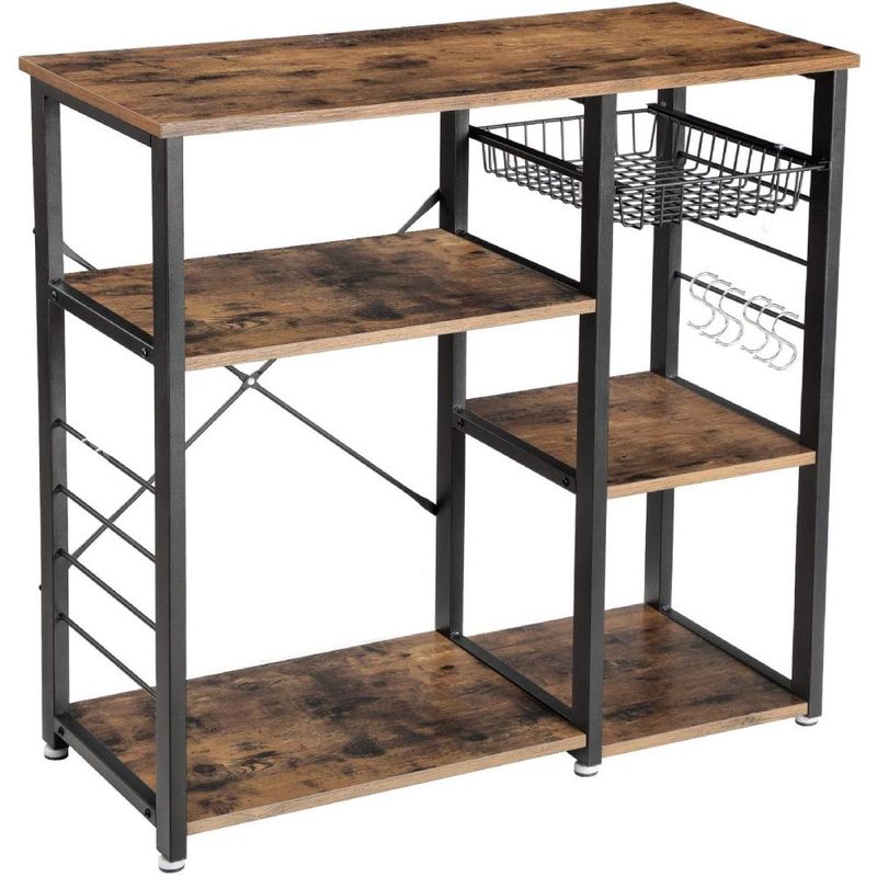 3-Tier Industrial Kitchen Baker's Rack Utility Microwave Oven Stand Storage Cart Workstation Shelf, Vintage_voghion.com