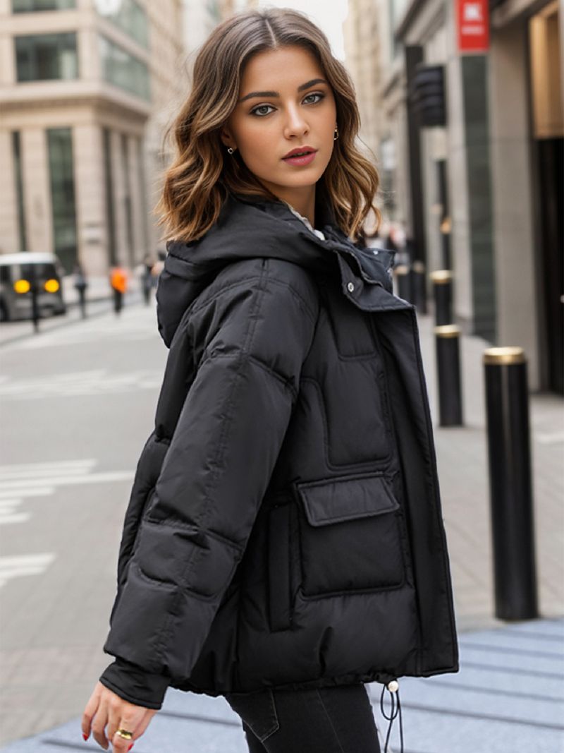 girl Girl 2025 Hooded Down Jacket Women's New Short Winter Korean Style Plus Size Thickened Multi-Pocket Cotton Coat Trendy_voghion.com