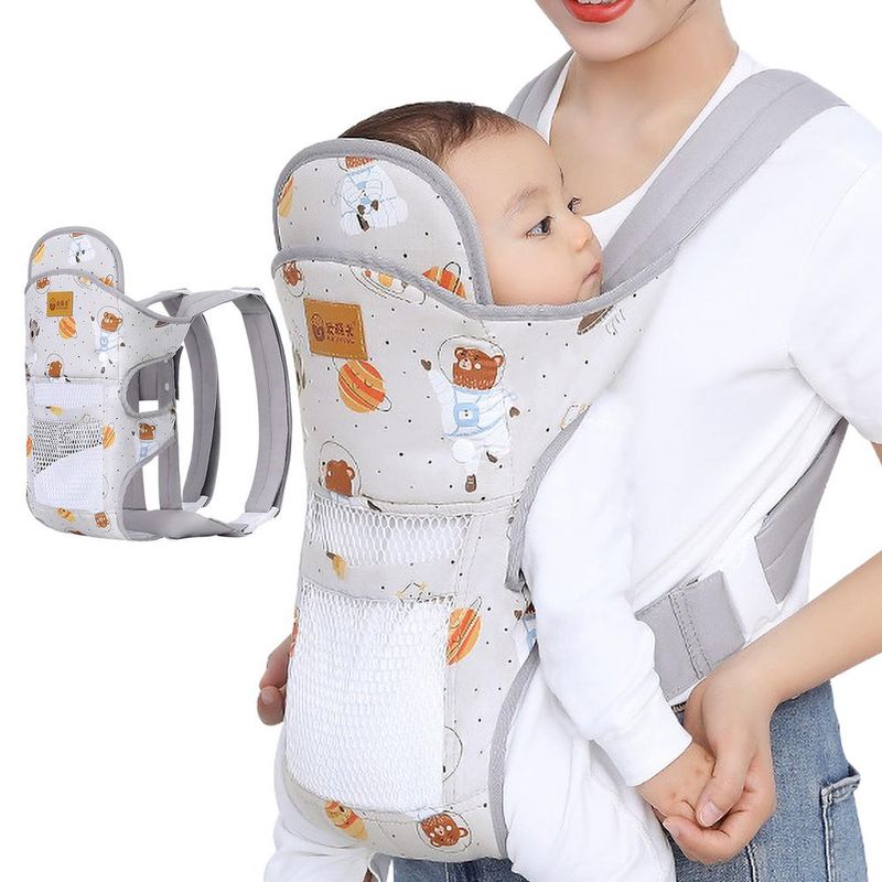 Pārnēsājama bērnu pārnēsāšanas soma Ergonomiska mugursoma jaundzimušajam un mazulim Priekšējais un aizmugurējais turētājs Kenguru aptinamais siksnas bērnu aksesuāri_voghion.com