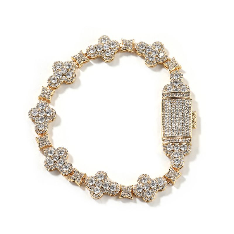 Women's Jewelry Minimalist Fashion 10mm Cross Flower Bracelet With Micro-Pavé Zirconia For Elegant Shine_voghion.com