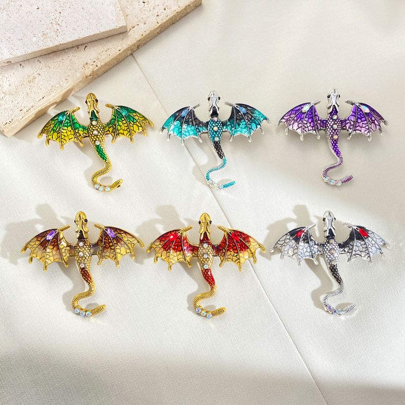 Spilla a forma di drago con gocce di olio, stile retrò, con esplosioni, stile drago femminile, stile uomo, accessori per abiti_voghion.com